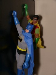 VINTAGE SUPERMAN / BATMAN / ROBIN 12″ TALL ACTION FIGURES – INTACT & COMPLETE