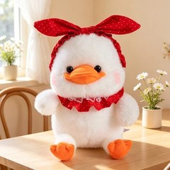 9.1in Big Billed Duck Plush Toy Cute Yellow Duck Soft Stuffed Doll Hairband