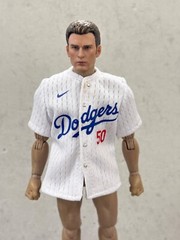 PB-JESY-50: 1/12 Custom miniature Fabric Dodgers Betts 50 Jersey for 6″ Figure