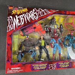 SPIDER-MAN WEB WARS 4 FIGURE BOX SET TOY BIZ CARNAGE SYMBIOTE ANIMATED MARVEL