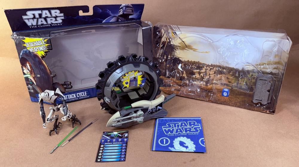 Hasbro Star Wars Clone Wars General Grievous & Attack Cycle Action Figure w Box