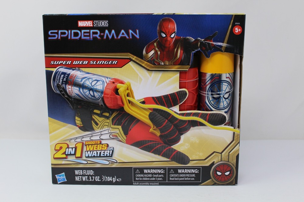 Spider-Man Super Web Slinger 2 in 1 Shoots Webs or Water Shooter Toy New