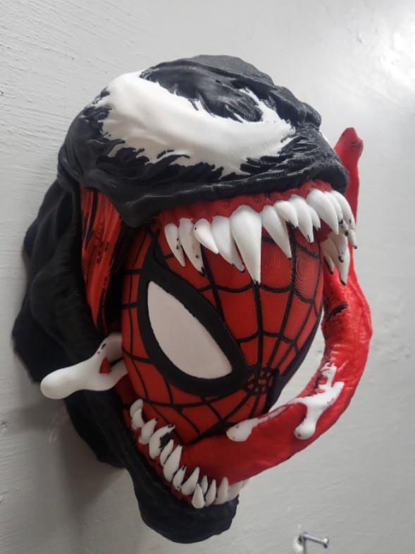 Venomized Spider-Man 3D Printed Wall Bust Venom Symbiote Marvel Display Figure
