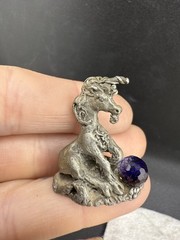 Vintage Unicorn Figurine Crystal Ball Signed