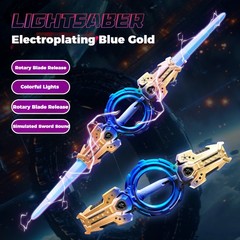 viral dual Lightsaber Glowing Laser Rotating Sword Toys Spark Spinning Sword Do