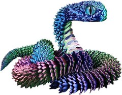 3D Printed Snake 24 inch Viper Snake Flexible Snake Fidget Toys Desk Decor Gifts