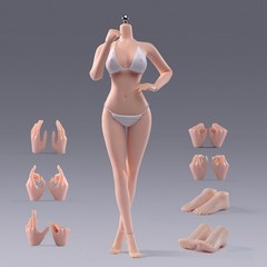 USA 1/6 Female Large Bust Body Makeup Detail Pale Skin Seamless Soldier Figure