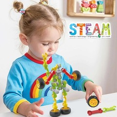Stem Building Toys for 3 4 5 6 7 8 Year Old Boys Girls Kids,180 Pieces…