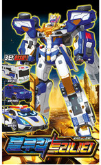 Metal Cardbot S BLUE COP TRINITY Police Car Armor Bus Transforming Robot 2024
