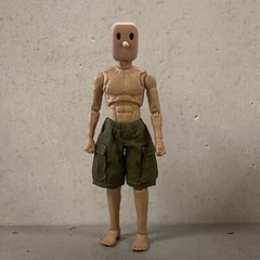 BE-CGS-GRN: 1/12 Green Elastic Waist Cargo Shorts for 6″ Action Figure