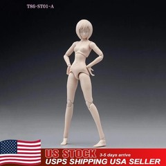 US 86TOYS 1:12 Female Joint Figure Head Body 6in Pale Skin Small Bust T86-ST01-A