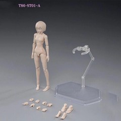 US 86TOYS 1:12 Female Joint Figure Head Body 6in Pale Skin Small Bust T86-ST01-A