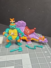 TMNT Ninja Turtles Cave Turtle Mike & Silly Stegosaurus 1993 Near Complete GUC