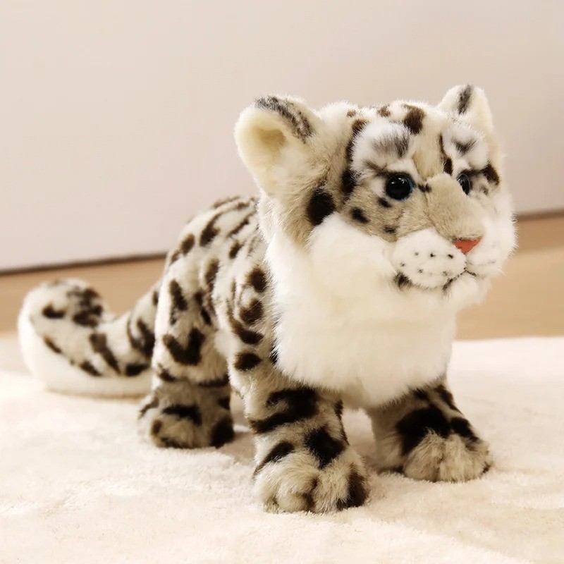 Realistic Snow Leopard Plush Toy 9.1×19.7in Soft Stuffed Animal Gift Doll