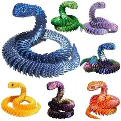 3D Printed Snake 24 inch Viper Snake Flexible Snake Fidget Toys Desk Decor Gifts