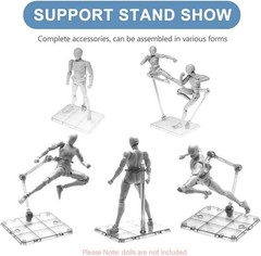 Adjustable Display Stand For 6″ Action Figure Clear Plastic Holder 1/4/5/8/10/12