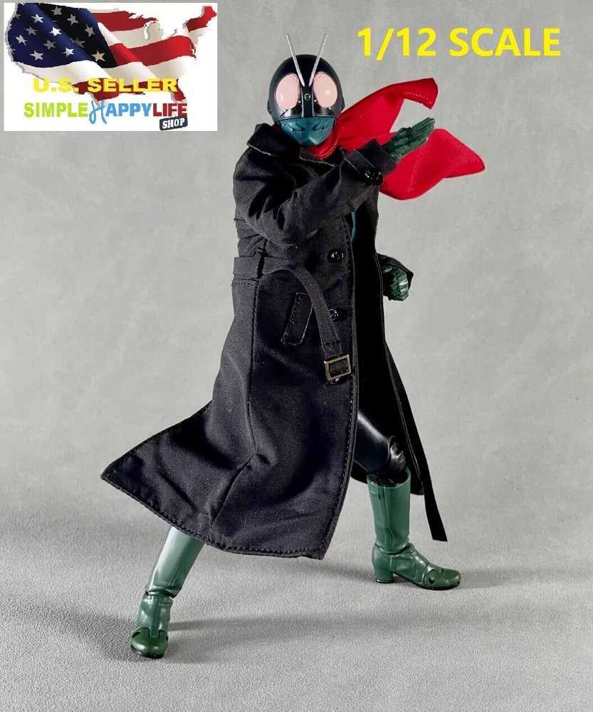 1/12 Black Coat clothing for 6″ SHF Nota Mezco MixMax PHICEN TM02A TM01A ❶USA❶