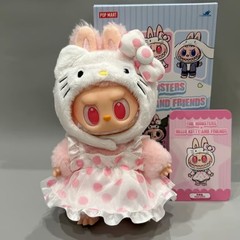 Pop Mart The Monsters x Sanrio Labubu Hello Kitty Plush Doll Pendant New OpenBox