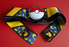 Pokemon Poke Ball Belt Blue Yellow 2018 Toy Adjustable Strap Nintendo Pikachu