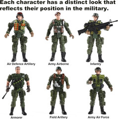 Action Figures Military Soldiers with Weapons Set 12Pcs Kids Boys Girls Play Toy