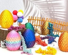 12 Pcs Random 3D Printed Dragon Eggs with Dragon inside Easter Basket Stuffers,