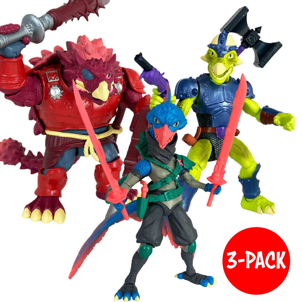 Saurozoic Warriors Dinosaur “Highland Tribe” Action Figure 1:12 Scale 6″ BUNDLE