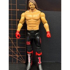 WWE AJ Styles Action Figure Black Red Wrestling Gear Mattel Sound Effects 7 inch