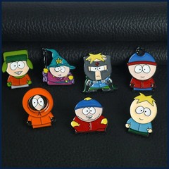 7Pcs/Set Cartoon TV Movie Cartman Figure Badges – Cute Lapel Pins for Backpacks