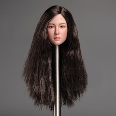 USA 1/6 Female Asian Black Hair Beauty Girl Head Sculpt Model For 12″ TBL Figure