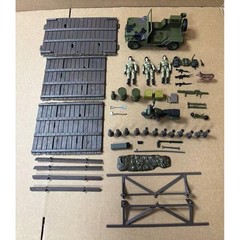 1:18 Expedition Team and Accessories Military Model soldier Jeep bridge set Gift