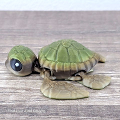 Sea Turtle Hatchling 3D Articulated Flexi Fidget Toy- Stocking Stuffer Gift