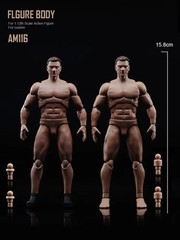US 1:12 Flexible Muscular Male Strong Joint Body Head Hand Shape 6″ Figure