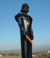 NICE! 2″ Custom RED Extension Lightsaber & CAPE Darth Vader Vintage Star Wars
