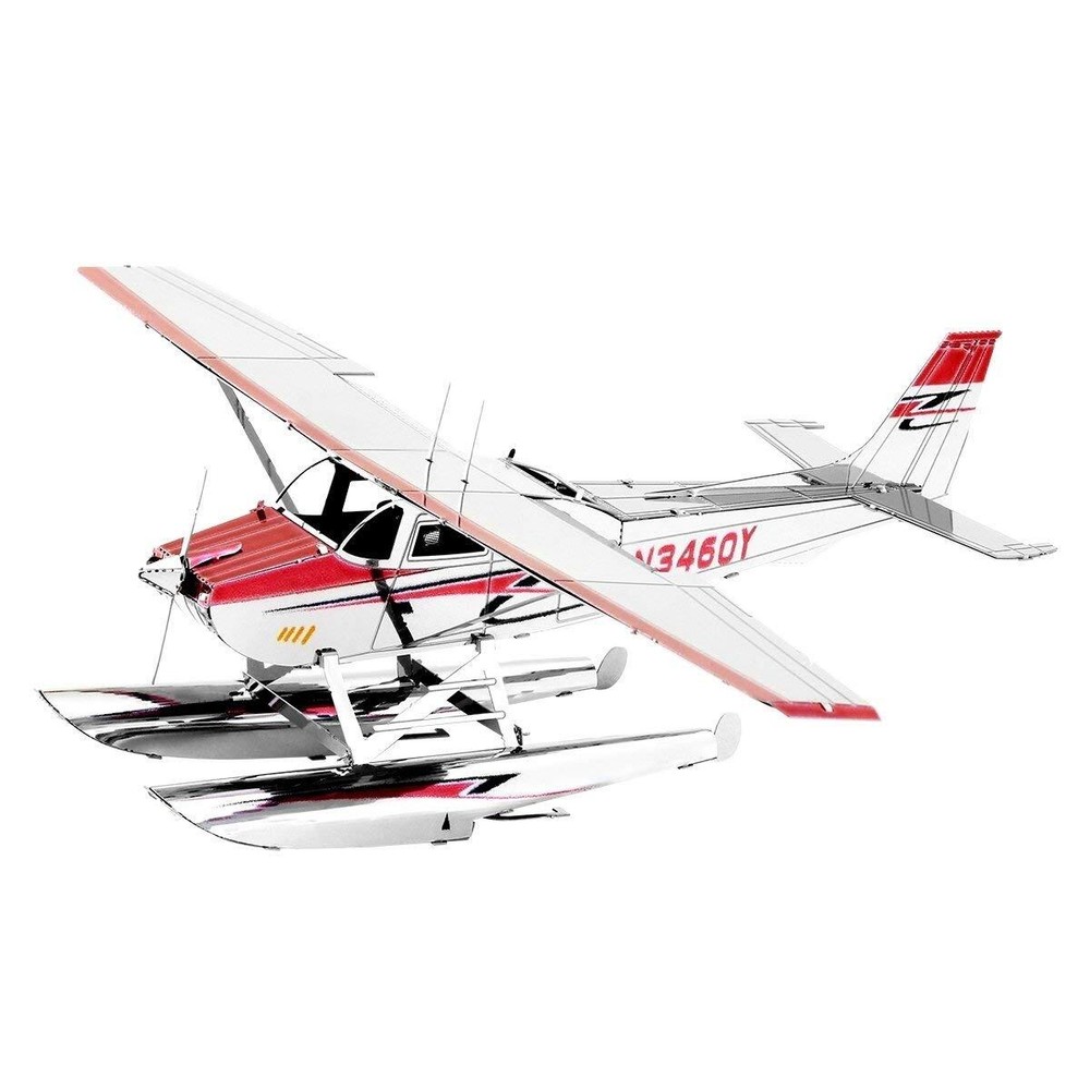 Metal Earth Cessna 182 Floatplane 3D Metal Model + Tweezers 11111