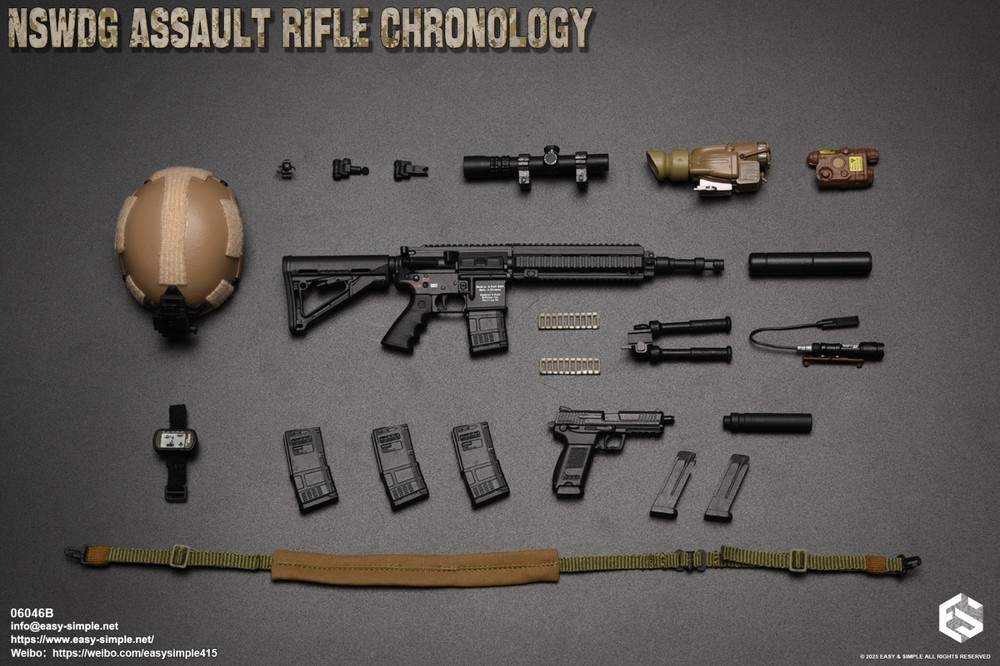 1:6 Easy & Simple NSWDG Assault Rifle Chronology Set B for 12″ Figures 06046B