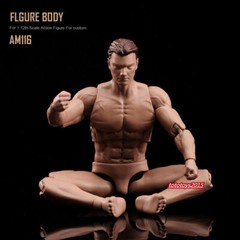 In STOCK 1:12 Flexible Male Joint Suntan Figure Body Head Doll Model Action Toy