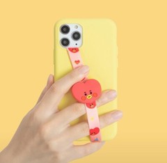 [US seller] BT21 Baby Character Figure Finger Phone Strap BTS Smartphone Holder