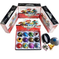 12PCS Pocket Monster Mini Figures Set with Poke Balls Anime Collectible Toys