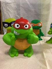 4 LOT Teenage Mutant Ninja Turtles Tootin’ Toys Mutant Mayhem Complete Set