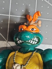 TMNT Ninja Turtles Cave Turtle Mike & Silly Stegosaurus 1993 Near Complete GUC