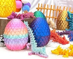 12 Pcs Random 3D Printed Dragon Eggs with Dragon inside Easter Basket Stuffers,