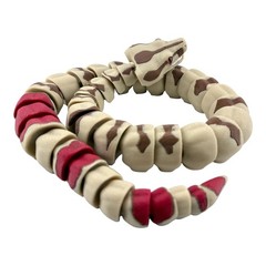 Fully Articulated Red-Tailed Boa Figurine – 28 Inch Flexi Snake, 3D Printed