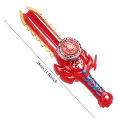 LED Spinning Top Toy Kid Sword Launcher Hand Crank Luminous Gift for Boys Girls