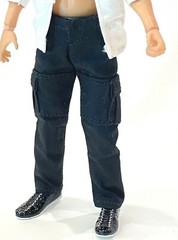 SU-CGS-BLK: 1/12 Slim Black Cargo Pants for Mezco Nota Nota ML Slim Body