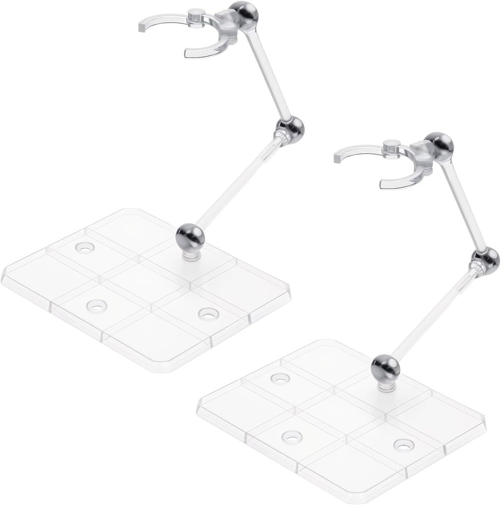 Clear Acrylic Action Figure Display Stands – Supports 3.75″ & 6″ Models – 2 Pack