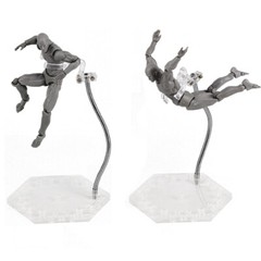 2PCS Action Figure Stand with Adjustable Metal Support Arm, Action Figure Clear