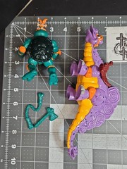 TMNT Ninja Turtles Cave Turtle Mike & Silly Stegosaurus 1993 Near Complete GUC