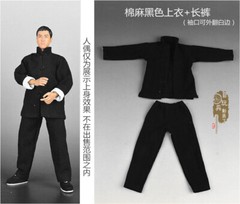1:6 Chinese Style Kung Fu Suit Black Shirt &Pants Model Fit 12”Male Figure Doll