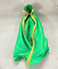 SU-MF-RAS: Custom wired green fabric cape for McFarlane Ra’s Al Ghul Figure