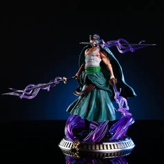 21cm One Piece Zoro Three-Sword Style Blood Bath GK Figure Anime Statue Gift